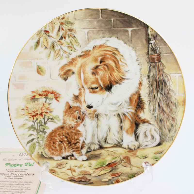 ロイヤルウースター猫プレート絵皿 Puppy Pal Hamilton Collection限定