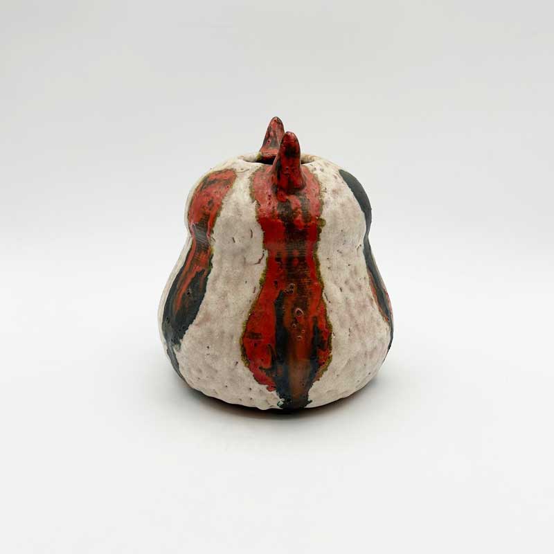 ヴィンテージ 猫耳付の三毛猫風の花瓶 花器 小物入れ ROMANIA 1990年