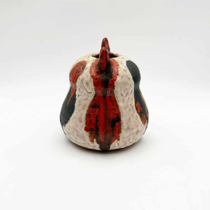 ヴィンテージ 猫耳付の三毛猫風の花瓶 花器 小物入れ ROMANIA 1990年