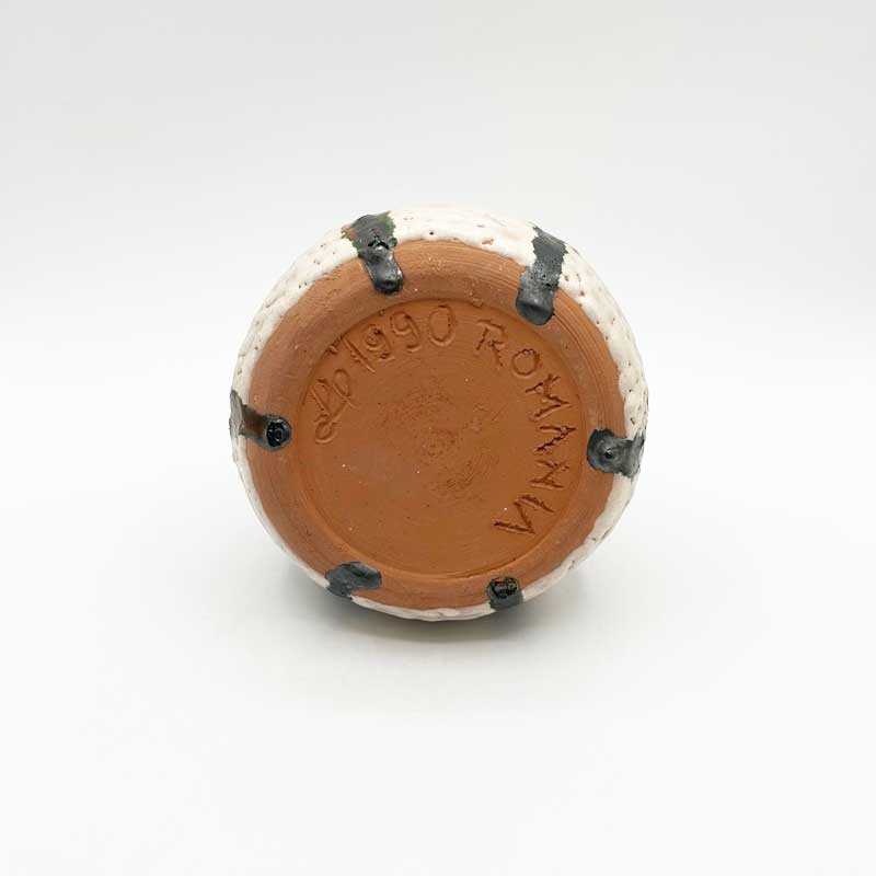 ヴィンテージ 猫耳付の三毛猫風の花瓶 花器 小物入れ ROMANIA 1990年