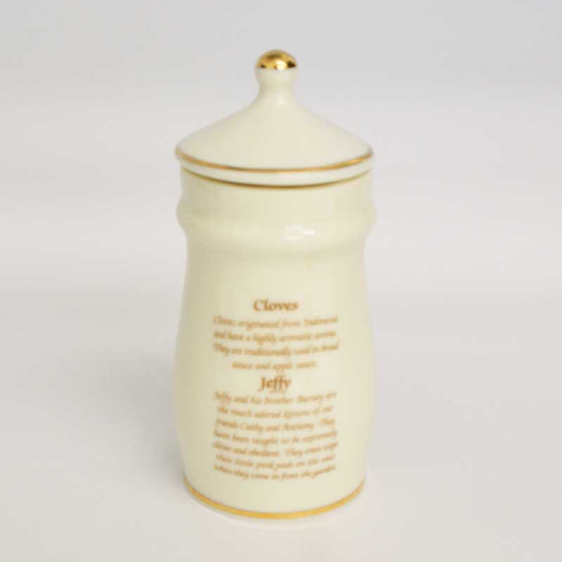 ダンバリーミント レズリー・アン・アイボリー猫のスパイスジャー クローブ/ ジェフ