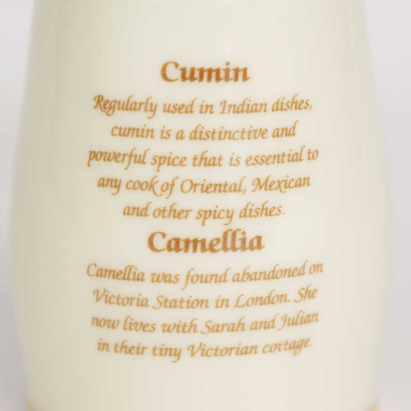 ダンバリーミント レズリー・アン・アイボリー猫のスパイスジャー クミン / カメリア