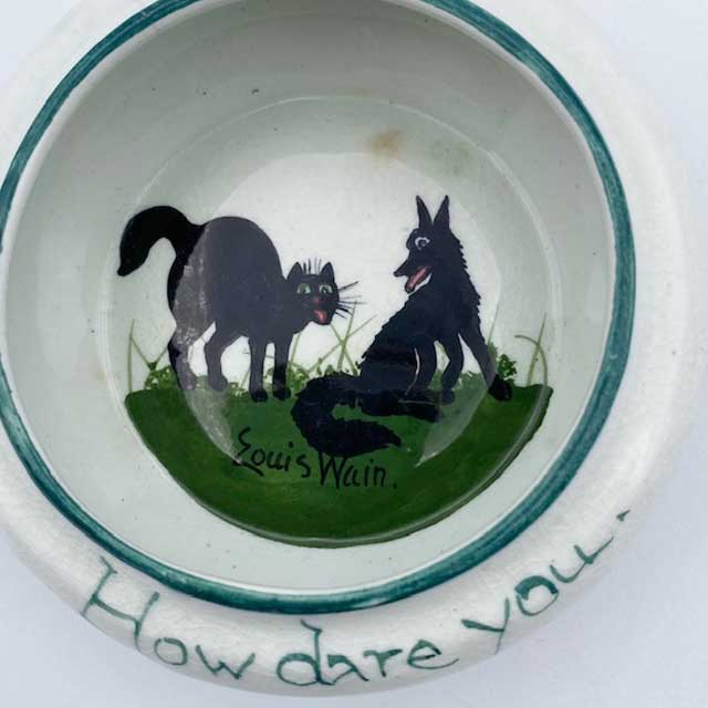 <超レア> ルイス・ウェインの猫と犬の絵柄のミニボウル ナーサリーウェア Bristol Pottery 英国製