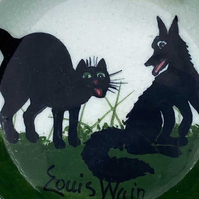 <超レア> ルイス・ウェインの猫と犬の絵柄のミニボウル ナーサリーウェア Bristol Pottery 英国製