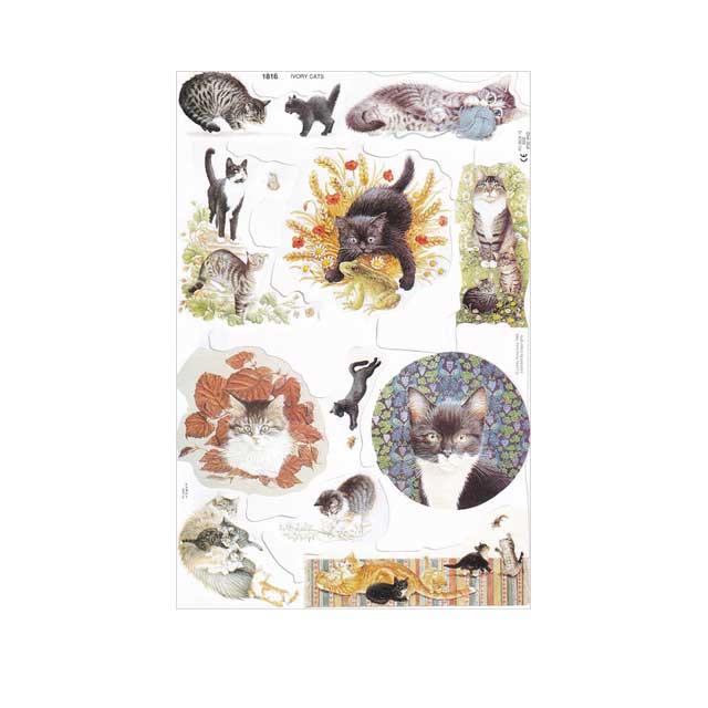 IVORY CATS スクラップシート ダイカット クロモス 1816