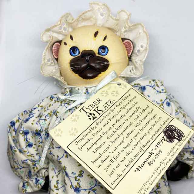 TYBER KATZ 木製手作り猫ぬいぐるみ　Newborn Kittens 1999年 Hannah