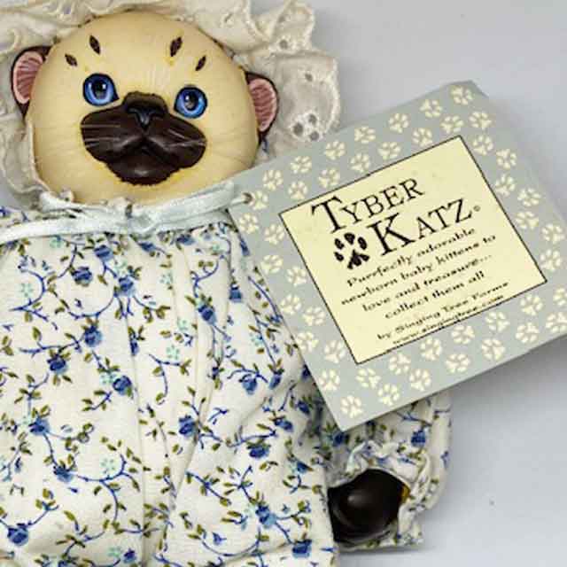 TYBER KATZ 木製手作り猫ぬいぐるみ　Newborn Kittens 1999年 Hannah
