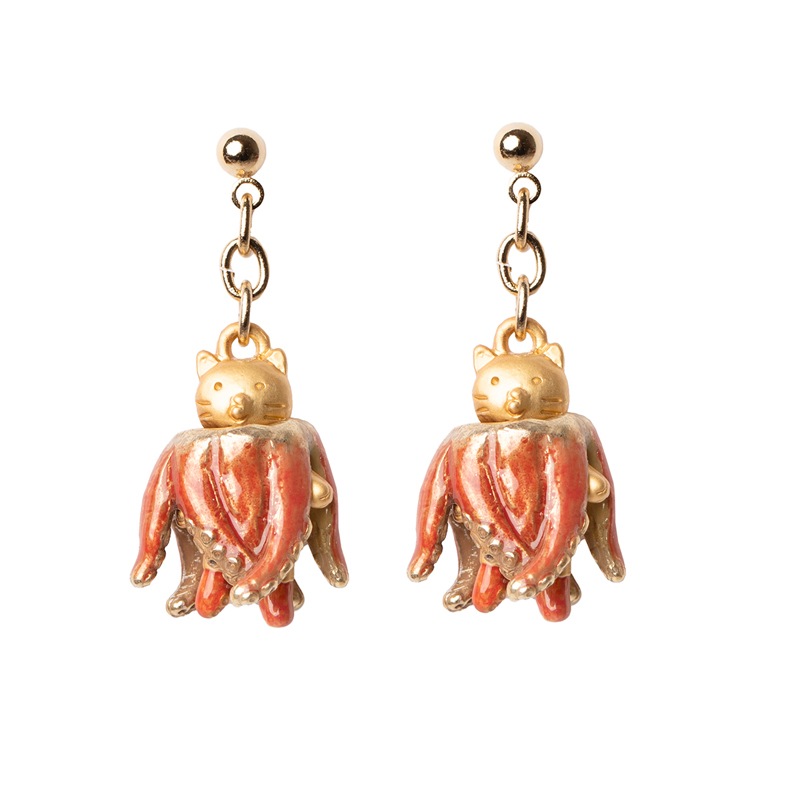 4F フィーアエフ　猫のピアス　タコボディ猫ピアス　日本製　ピューター