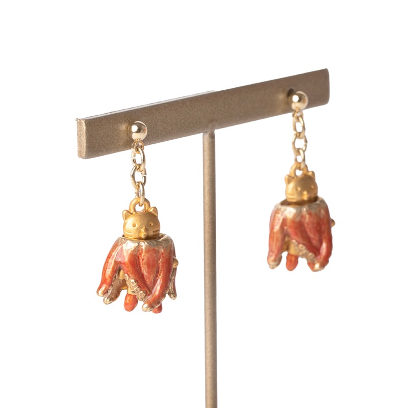 4F フィーアエフ　猫のピアス　タコボディ猫ピアス　日本製　ピューター