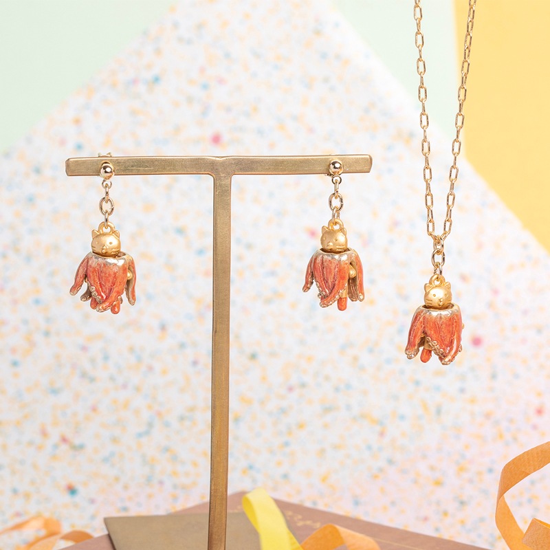 4F フィーアエフ　猫のピアス　タコボディ猫ピアス　日本製　ピューター