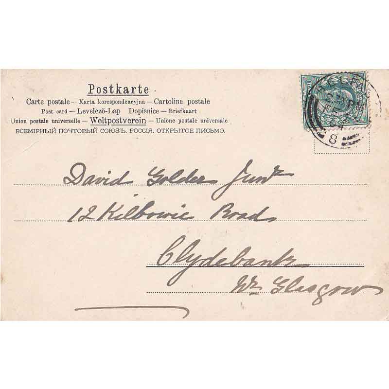 手紙が気になる2匹の猫のアンティークポストカード AF.Lydon 1904年消印