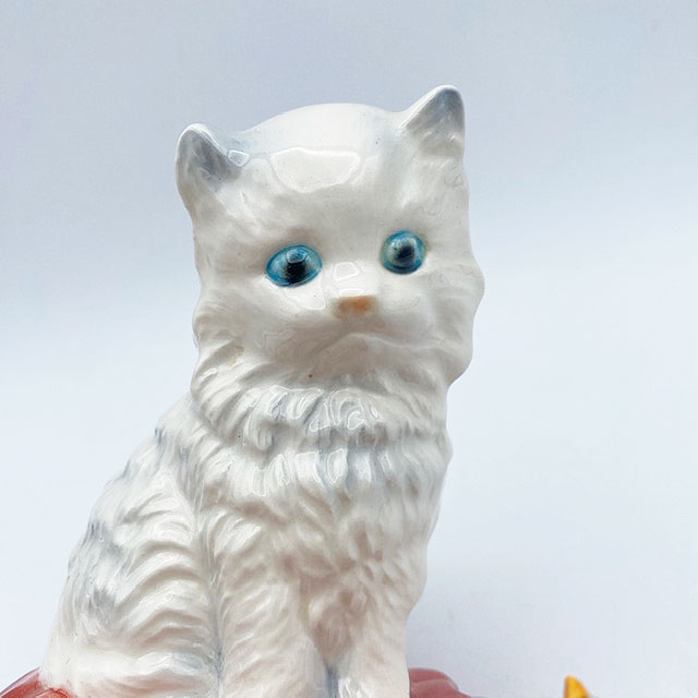 ゲーベル GOEBEL 白猫と小鳥のフィギュリン 西ドイツ 1970年代　＜レア＞