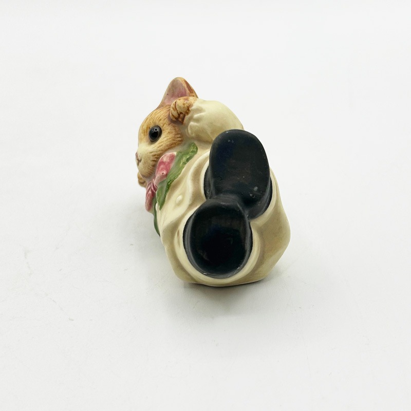 ガラスの瞳の小さなシェフ猫のフィギュリン Mervin’s？ 日本製