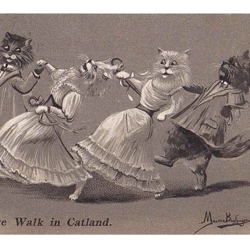 ケークウォークする猫たちのポストカード Maurice Boulanger モーリス・ブーランジェ 1904年