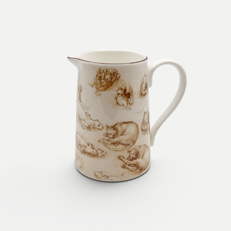 ROYAL COLLECTION　レオナルド・ダ・ヴィンチの猫のスケッチ柄 ミルクジャグ