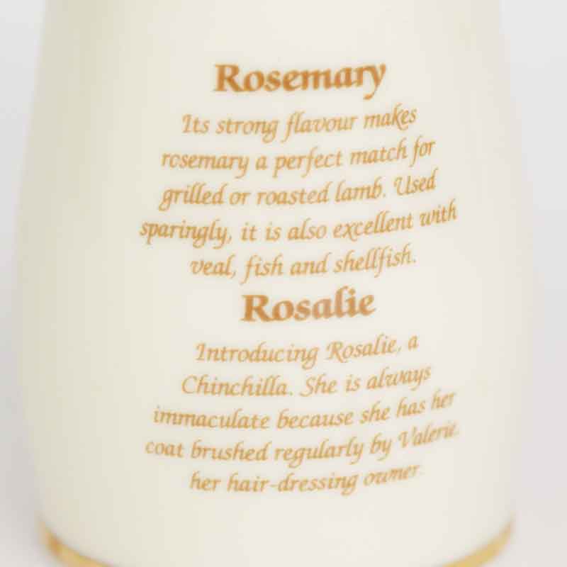 ダンバリーミント レズリー・アン・アイボリー猫のスパイスジャー ローズマリー / ロザリー