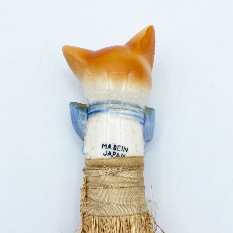 <珍品>ヴィンテージ 猫型ハーフドールブラシミニほうき 1930年代頃 日本製