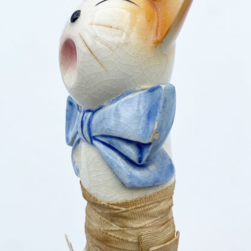 <珍品>ヴィンテージ 猫型ハーフドールブラシミニほうき 1930年代頃 日本製