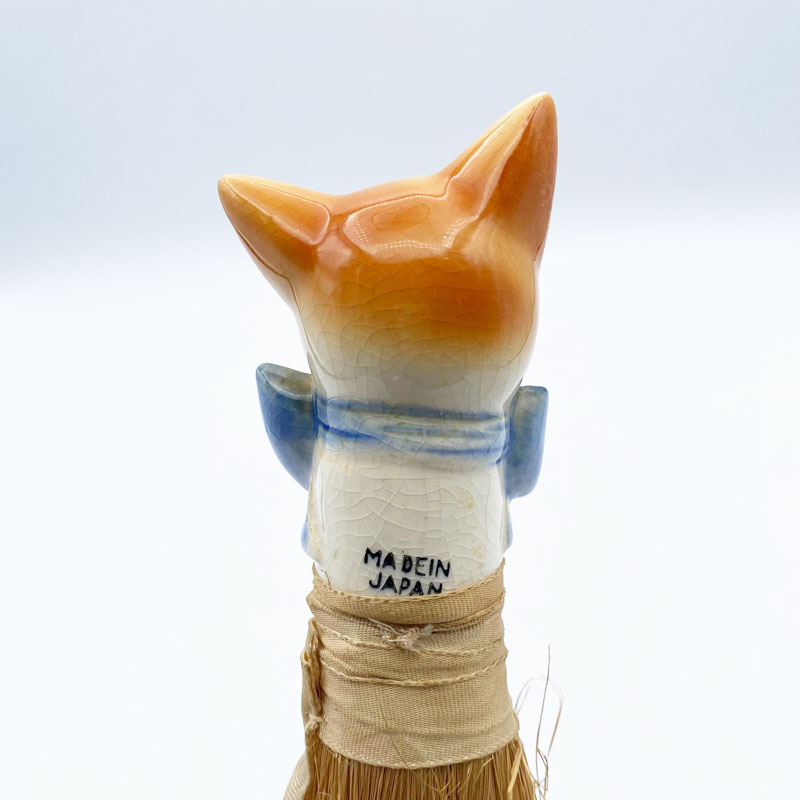 <珍品>ヴィンテージ 猫型ハーフドールブラシミニほうき 1930年代頃 日本製