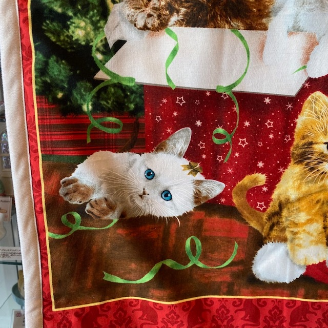 クリスマス猫柄タペストリー ソファカバー テーブルカバー マルチ