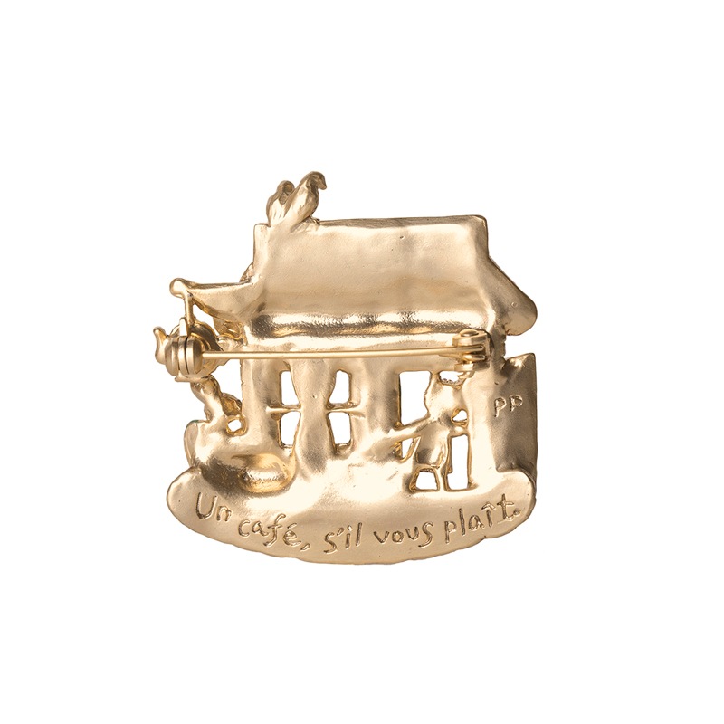 Palnart Poc パルナートポック　黒猫店長のカフェブローチ　日本製　ピューター