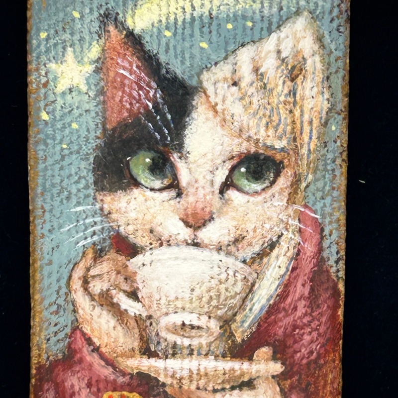 Night Cap　髙橋幸恵　ミニアチュール絵画　Yukie Takahashi 