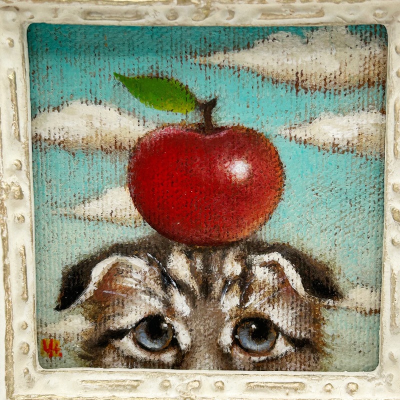 スコティッシュホールドのウィリアム・テル　髙橋幸恵　ミニアチュール絵画　Yukie Takahashi 