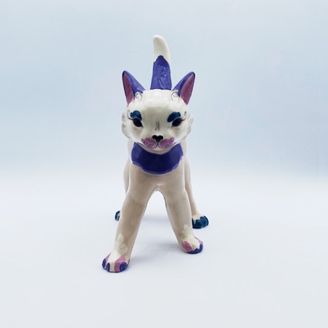 Kay Finch　アメリカ製　パステルカラーの立ち猫　ヴィンテージフィギュリン ＜レア＞