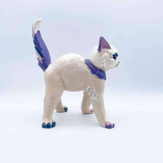 Kay Finch　アメリカ製　パステルカラーの立ち猫　ヴィンテージフィギュリン ＜レア＞