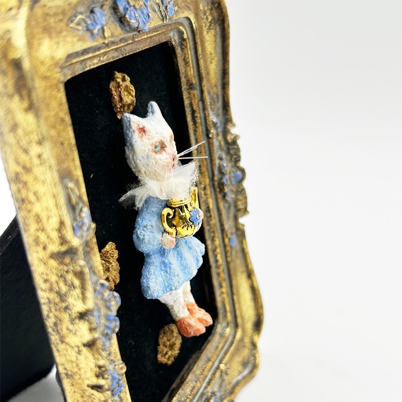 二人でお茶を　髙橋幸恵　ミニアチュール立体作品　Yukie Takahashi 