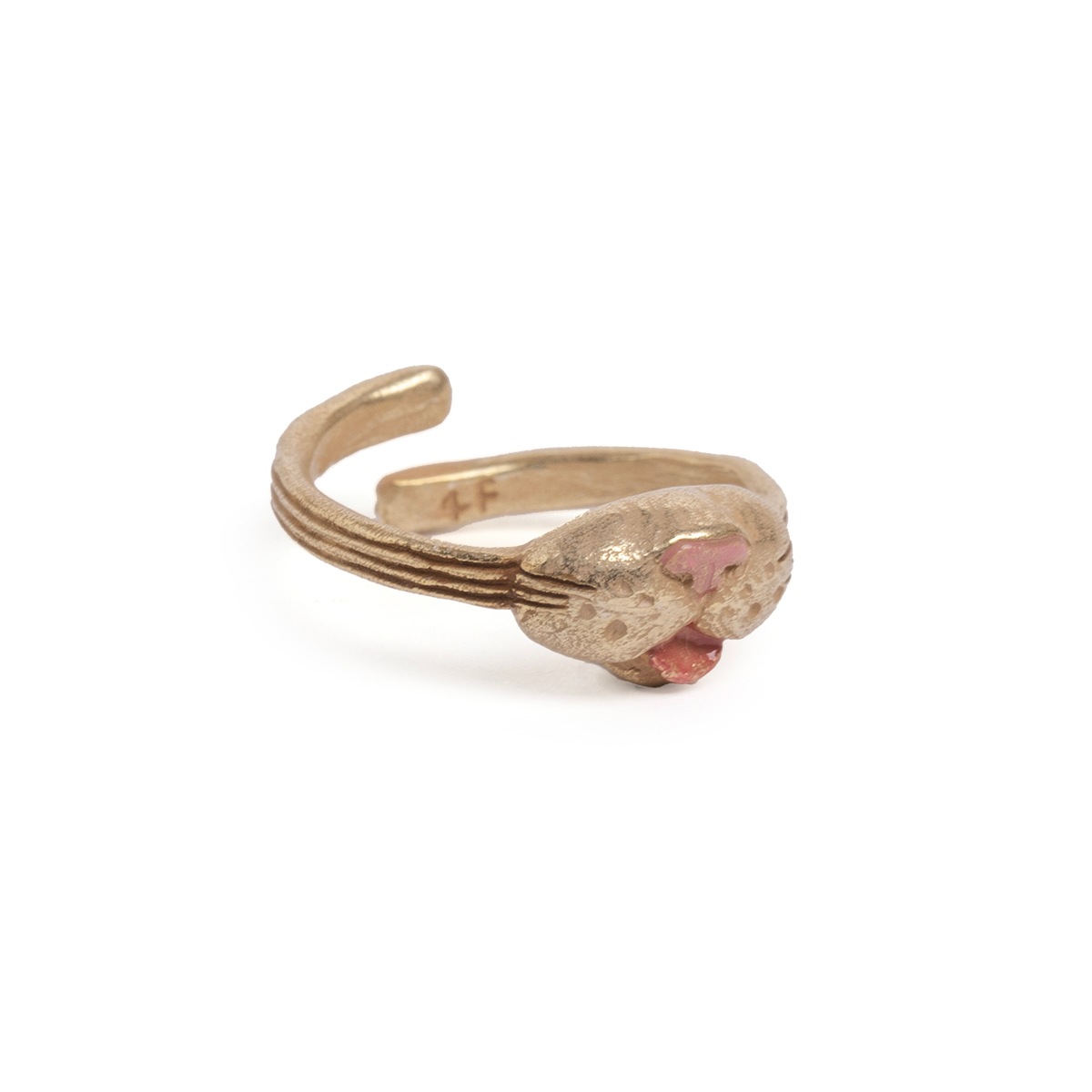 4F フィーアエフ 舌しまい忘れリング Blepping Cat フリーサイズ　日本製　真鍮