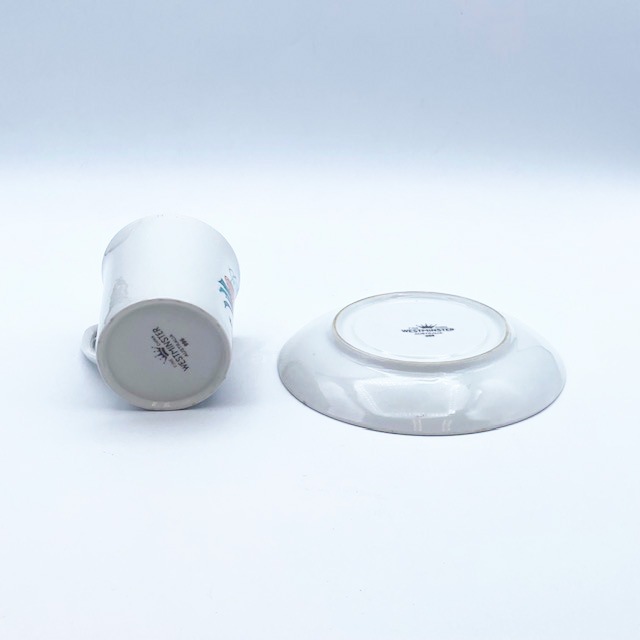 ヴィンテージ　黒猫と女の子柄のカップ＆ソーサー　Westminster Australia　1970年代