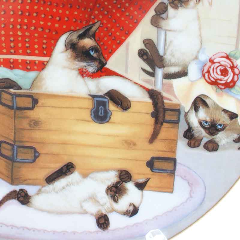 ハミルトンコレクション 猫の置物 ブルーキャット 割れ物では