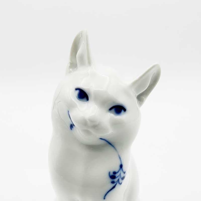<レア>Royal Copenhagen　ブルーフルーテッドの猫 Royal Copenhagen Blue Fluted Cat