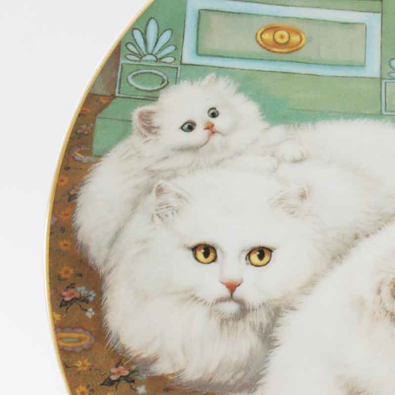 フランス ヴィンテージ 猫のトレイ オーバルプレート 透かし 絵