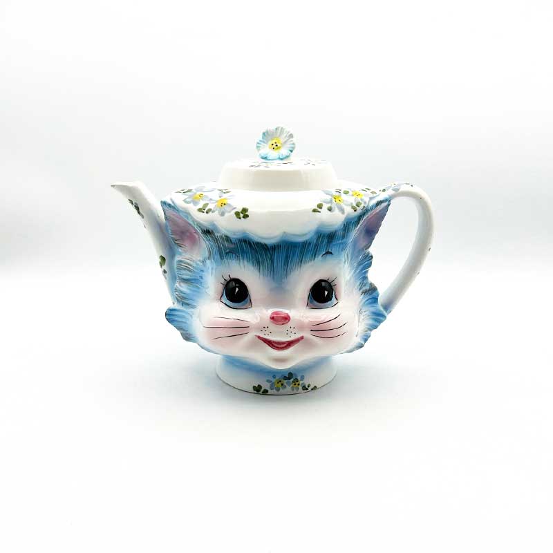 レフトン Miss Priss ブルーの猫　ティーポット 1950～60年代　日本製