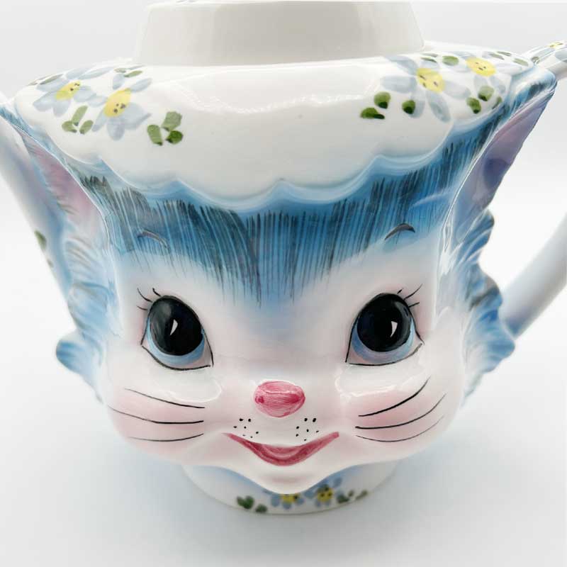 レフトン Miss Priss ブルーの猫　ティーポット 1950～60年代　日本製