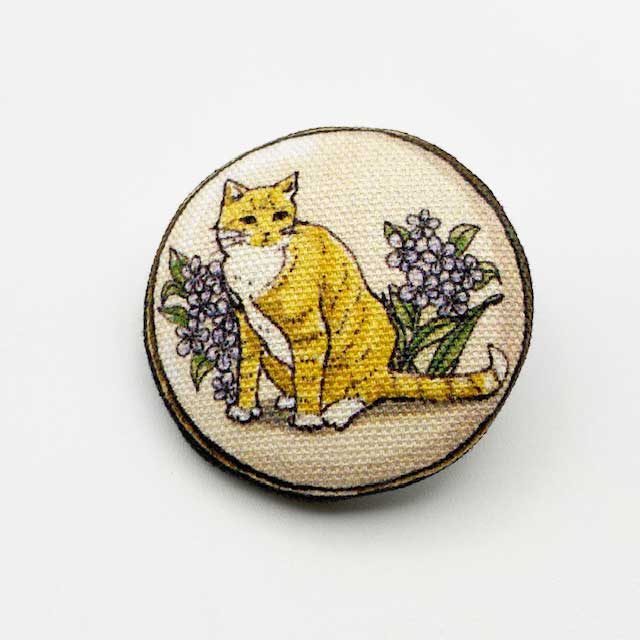 Yanaka Red House Button Galleryオリジナル猫のボタン2個セット 猫のルルとスミレ