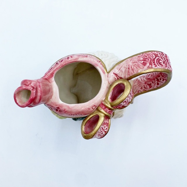 フィッツ＆フロイド 白猫ちゃんとバラのクリーマー　ミルクピッチャー　ミニポット Fitz & Floyd Essentials