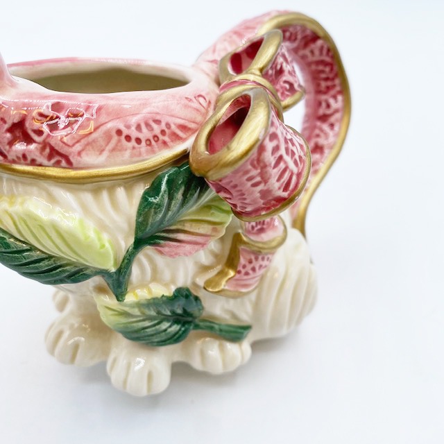 フィッツ＆フロイド 白猫ちゃんとバラのクリーマー　ミルクピッチャー　ミニポット Fitz & Floyd Essentials