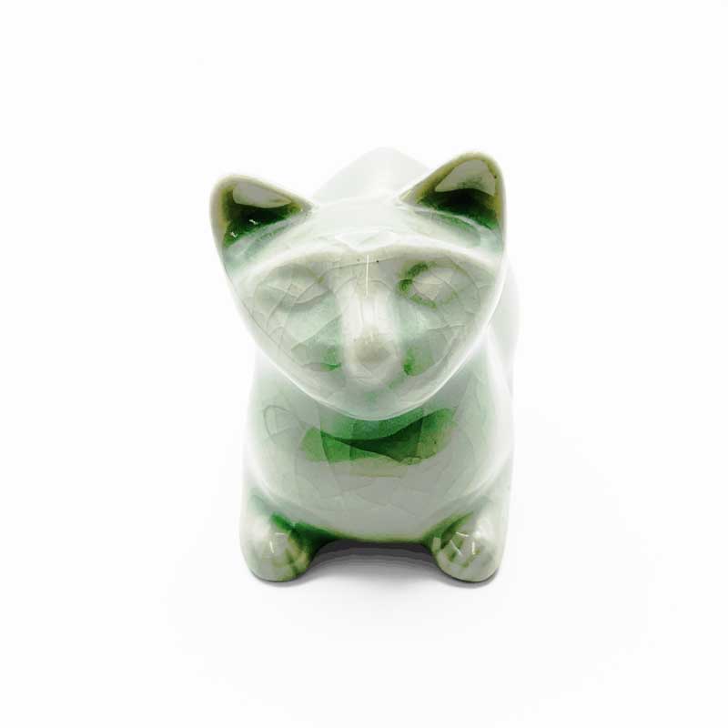 ヴィンテージ青磁の猫　1980年代のアジア製？