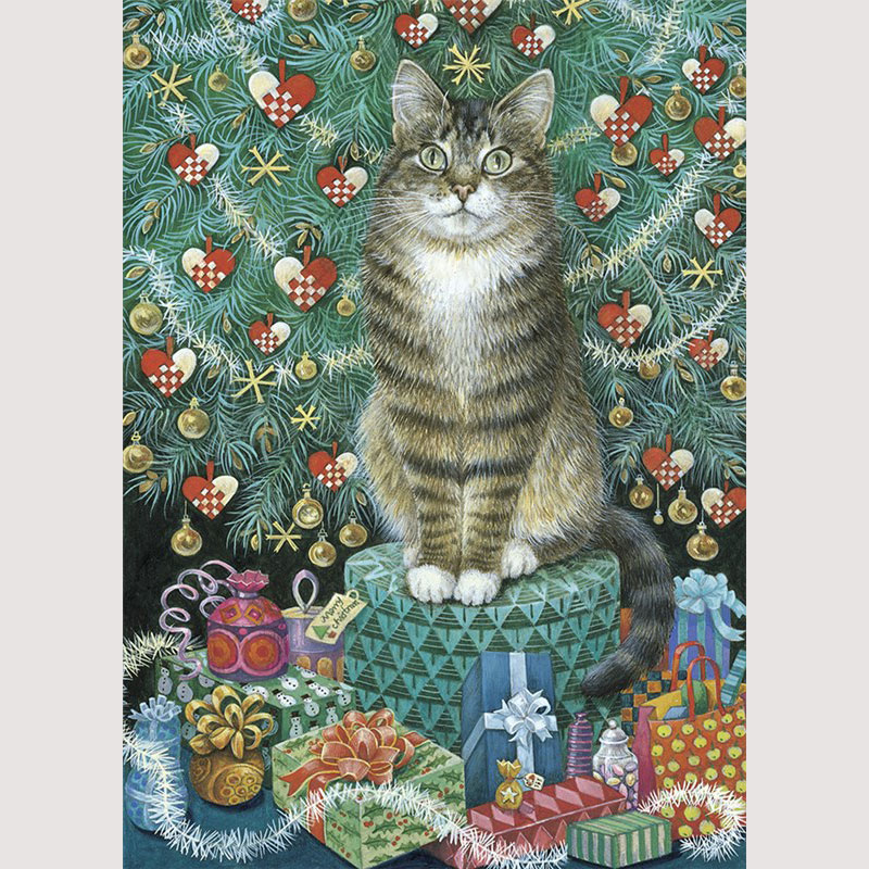 レズリーアンアイボリー 猫の輸入グリーティングカード封筒付 Gemma with Norwegian hearts