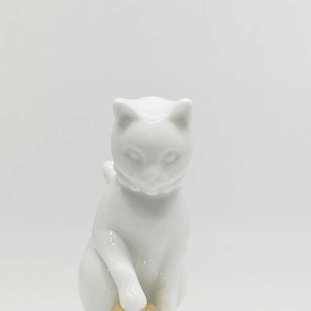 フランクリンミント 白磁の猫 Curio Cabinetシリーズ 猫フィギュリン 1980年代 Blanc de Chine