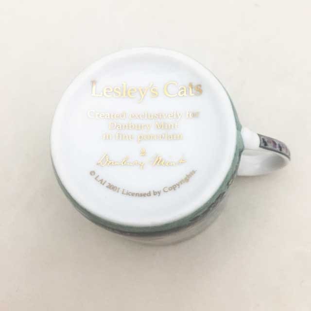 Lesley's Cats　カップ＆ソーサー デミタスカップ　エメラルド　ダンバリーミント