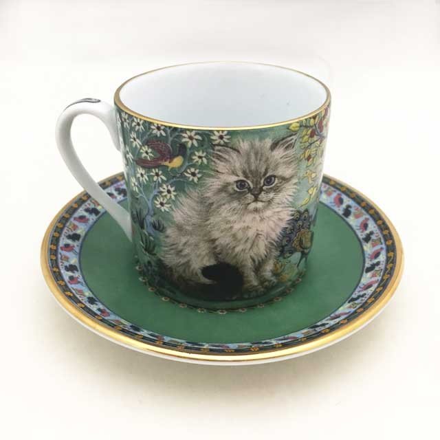 Lesley's Cats　カップ＆ソーサー デミタスカップ　エメラルド　ダンバリーミント