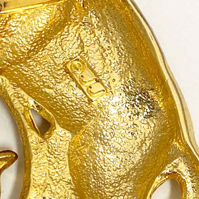 JJ Jonette 猫と金魚のブローチ ジェイジェイ ゴールドトーン