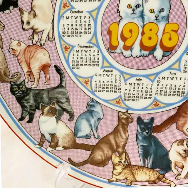 WEDGWOOD 猫のカレンダープレート　猫図鑑的プレート 1985年