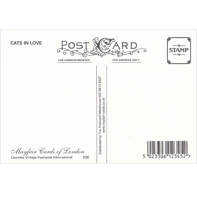 ヴィンテージ復刻猫ポストカード CATS IN LOVE イギリス製
