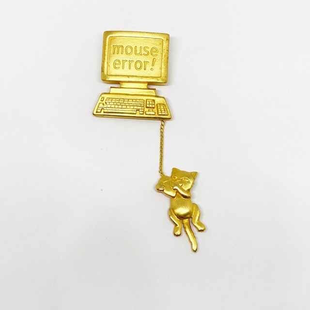 JJ Jonette Jewelry マウスで遊ぶ猫のブローチ ジェイジェイ