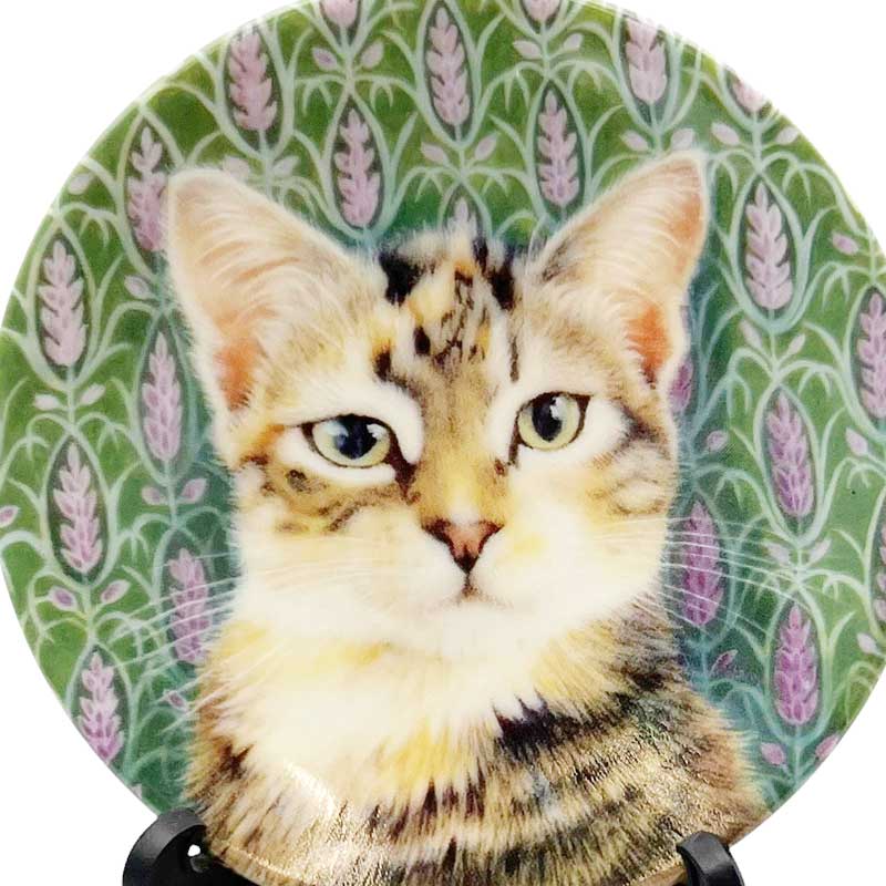 ロイヤルウースター アイボリーキャッツ 猫のミニ絵皿　SHEENA AND THE LAVENDER